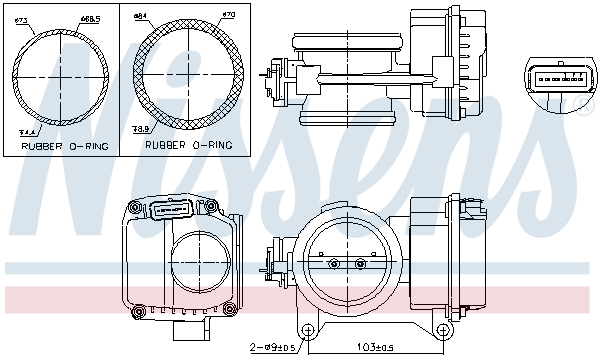 Carcasa clapeta OPEL VIVARO A platou / sasiu (X83) 2.0 ECOTEC benzina 117 cai NISSENS 955096