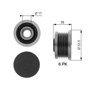 Fulie alternator OPEL MOVANO A platou / sasiu (X70) 2.2 DTI (ED, HD, UD0, UD4) diesel 90 cai GATES OAP7081