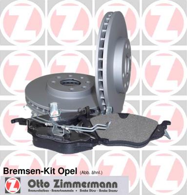 Set frana frana disc OPEL COMBO Tour 1.7 DTI 16V diesel 75 cai ZIMMERMANN 640.4216.00