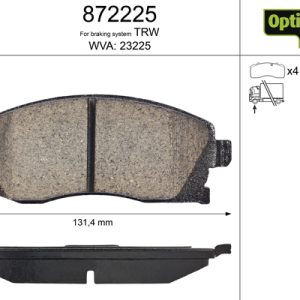 Placute frana OPEL COMBO Autoutilitara/limuzina spatioasa 1.6 benzina 87 cai VALEO 872225