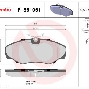 Placute frana OPEL VIVARO A caroserie (X83) 2.5 DTI (F7) diesel 135 cai BREMBO P 56 061