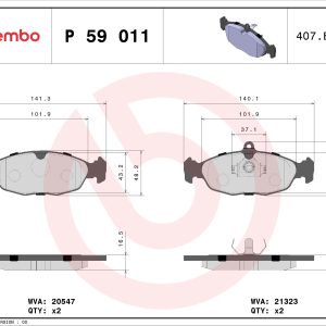 Placute frana OPEL COMBO Autoutilitara/limuzina spatioasa (71_) 1.2 benzina 45 cai BREMBO P 59 011