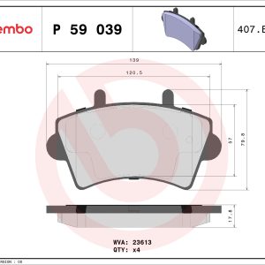 Placute frana OPEL MOVANO A caroserie (X70) 2.5 DTI (FD) diesel 115 cai BREMBO P 59 039