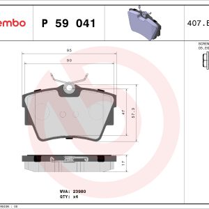 Placute frana OPEL VIVARO B caroserie (X82) 1.6 CDTI (05) diesel 95 cai BREMBO P 59 041