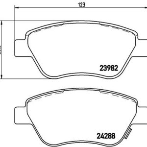 Placute frana OPEL ADAM (M13) 1.0 benzina 90 cai BREMBO P 59 051X