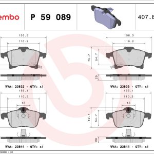 Placute frana OPEL ADAM (M13) 1.0 benzina 90 cai BREMBO P 59 089