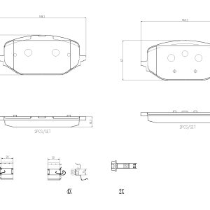 Placute frana OPEL GRANDLAND / GRANDLAND X (A18, P1UO) 1.2 benzina 110 cai BREMBO P 61 142