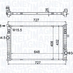 Radiator racire motor OPEL GRANDLAND / GRANDLAND X (A18, P1UO) 1.2 (75) benzina 131 cai MAGNETI MARELLI 350213207200