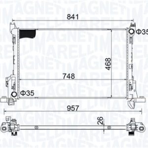 Radiator racire motor OPEL VIVARO B platou / sasiu (X82) 1.6 CDTI (03) diesel 140 cai MAGNETI MARELLI 350213207800