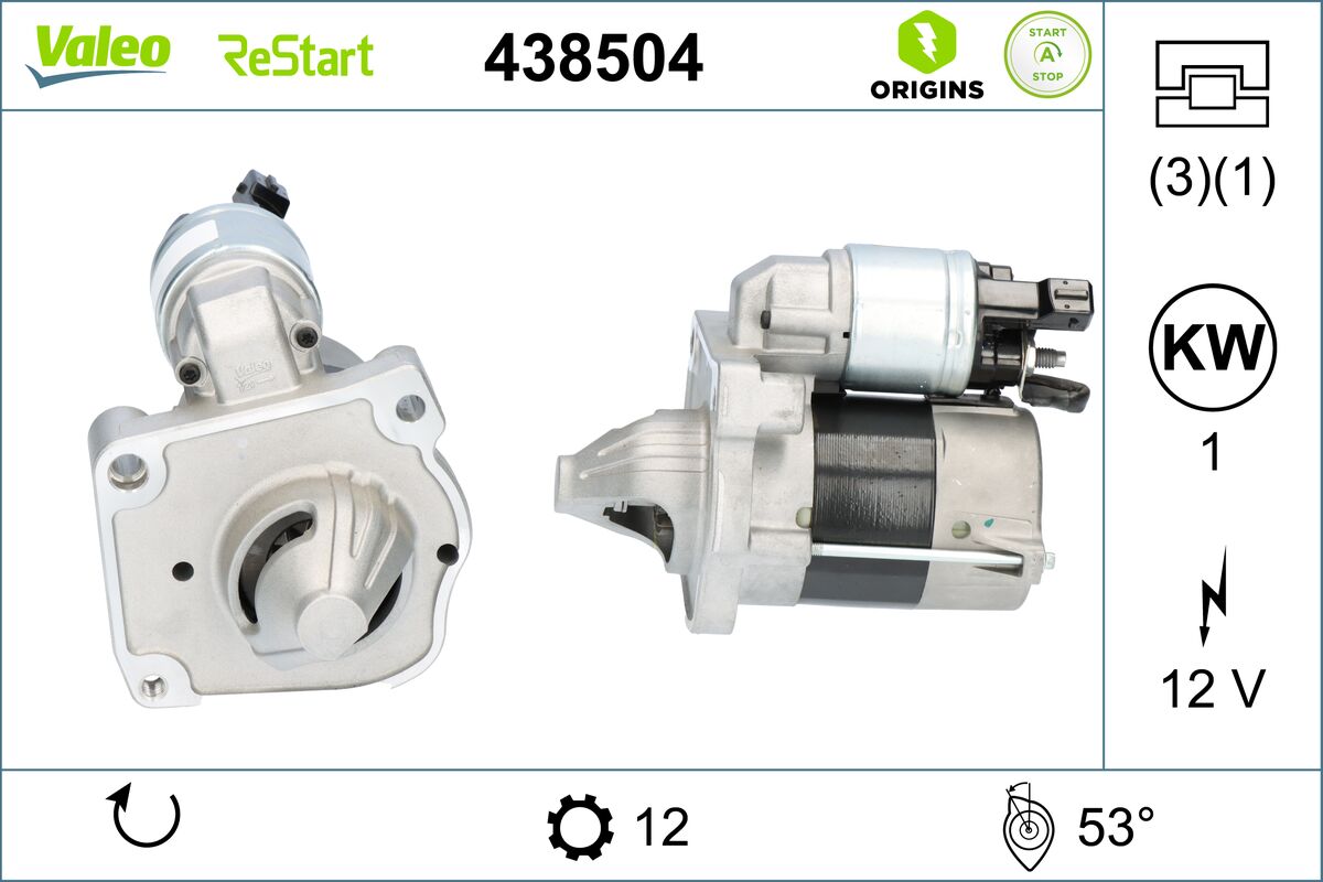 Electromotor OPEL GRANDLAND / GRANDLAND X (A18, P1UO) 1.2 (75) benzina 131 cai VALEO 438504