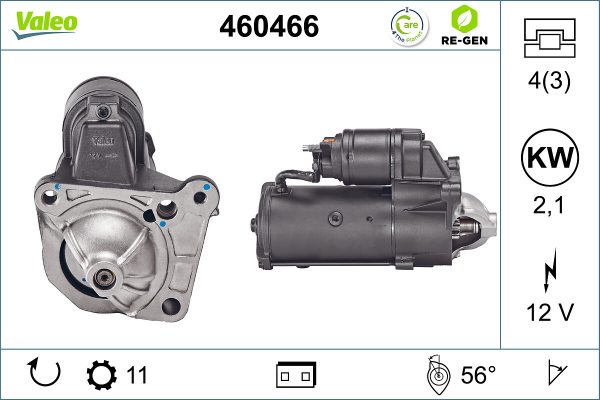 Electromotor OPEL VIVARO A platou / sasiu (X83) 1.9 Di diesel 82 cai VALEO 460466