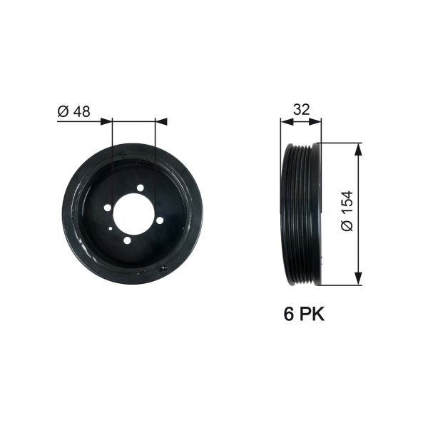 Fulie curea arbore cotit OPEL MOKKA / MOKKA X (J13) 1.7 CDTI 4x4 (_76) diesel 131 cai GATES TVD1130