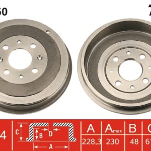 Tambur frana OPEL ADAM (M13) 1.4 S benzina 150 cai TRW DB4360