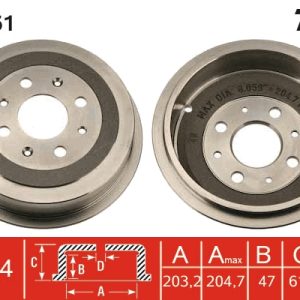 Tambur frana OPEL ADAM (M13) 1.4 benzina 87 cai TRW DB4361