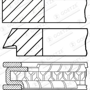 Set segmenti piston OPEL ADAM (M13) 1.4 benzina 87 cai GOETZE ENGINE 08-429507-00
