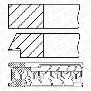 Set segmenti piston OPEL MOKKA / MOKKA X (J13) 1.4 4x4 (_76) benzina 140 cai GOETZE ENGINE 08-437407-00
