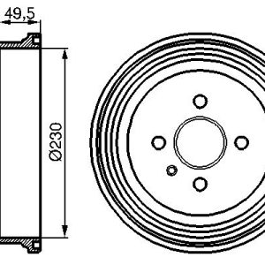 Tambur frana OPEL COMBO Autoutilitara/limuzina spatioasa 1.7 DI 16V diesel 65 cai BOSCH 0 986 477 100