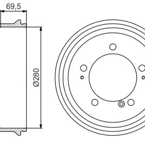 Tambur frana OPEL MOVANO A caroserie (X70) 3.0 DTI (FD) diesel 136 cai BOSCH 0 986 477 169