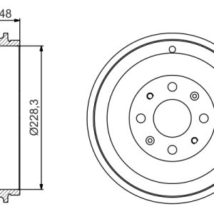 Tambur frana OPEL ADAM (M13) 1.4 LPG Benzina/Autogaz (GPL) 87 cai BOSCH 0 986 477 208