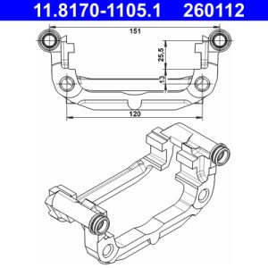 Suport etrier OPEL MOKKA / MOKKA X (J13) 1.4 (_76) benzina 120 cai ATE 11.8170-1105.1