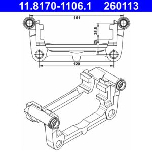 Suport etrier OPEL AMPERA (R12) EV 150 benzina/elector 151 cai ATE 11.8170-1106.1