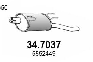 Toba esapament finala OPEL COMBO Autoutilitara/limuzina spatioasa 1.7 CDTI 16V diesel 101 cai ASSO 34.7037