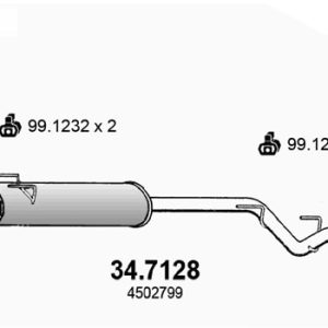 Toba esapament finala OPEL MOVANO A bus (X70) 2.2 DTI (JD) diesel 90 cai ASSO 34.7128