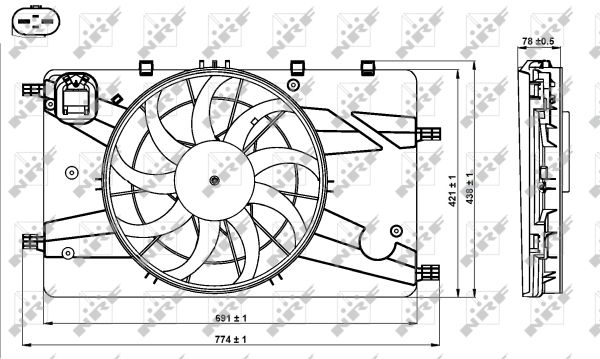 Ventilator radiator OPEL CASCADA (W13) 1.4 (67) benzina 120 cai NRF 47757