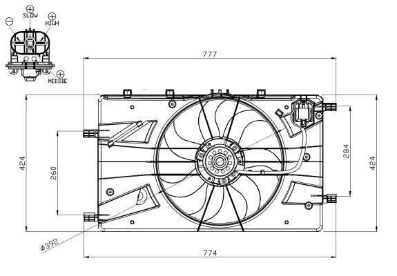 Ventilator radiator OPEL CASCADA (W13) 1.4 (67) benzina 120 cai NRF 47878