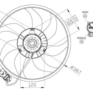 Ventilator radiator OPEL COMBO Autoutilitara/limuzina spatioasa 1.3 CDTI 16V diesel 69 cai NRF 47914