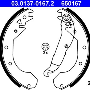 Set saboti frana OPEL COMBO Autoutilitara/limuzina spatioasa (71_) 1.2 benzina 45 cai ATE 03.0137-0167.2