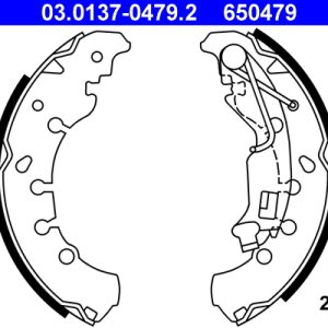 Set saboti frana OPEL ADAM (M13) 1.2 benzina 69 cai ATE 03.0137-0479.2