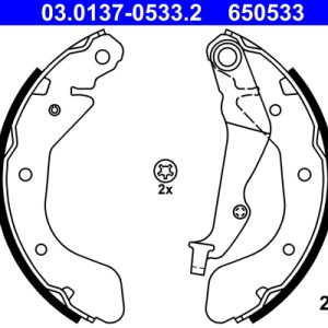 Set saboti frana OPEL KARL (C16) 1.0 benzina 75 cai ATE 03.0137-0533.2