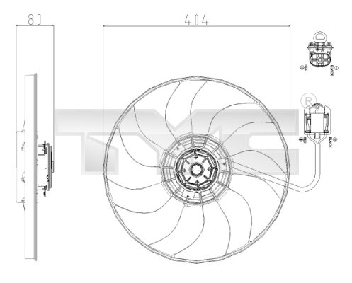 Ventilator radiator OPEL CASCADA (W13) 1.6 (67) benzina 200 cai TYC 825-0019