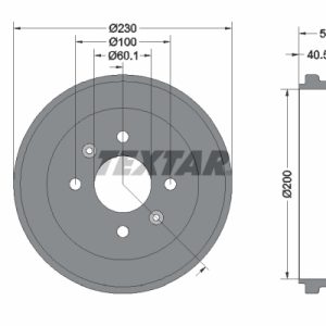 Tambur frana OPEL KARL (C16) 1.0 benzina 75 cai TEXTAR 94047100