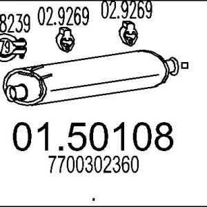 Toba esapamet intermediara OPEL MOVANO A platou / sasiu (X70) 2.5 D (ED, HD, UD0, UD4) diesel 80 cai MTS 01.50108
