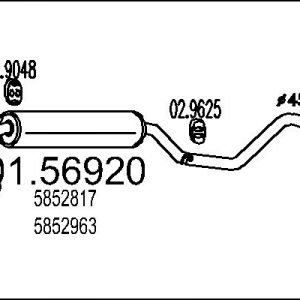 Toba esapamet intermediara OPEL COMBO Autoutilitara/limuzina spatioasa (71_) 1.7 D diesel 60 cai MTS 01.56920
