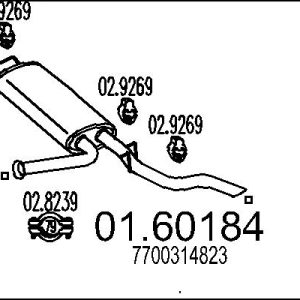 Toba esapament finala OPEL MOVANO A platou / sasiu (X70) 2.5 CDTI (ED, HD, UD0, UD4) diesel 101 cai MTS 01.60184