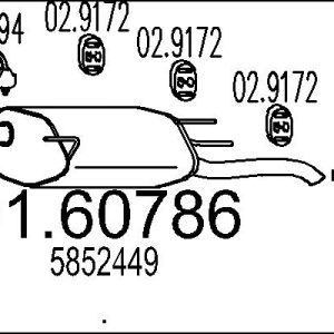 Toba esapament finala OPEL COMBO Tour 1.7 CDTI 16V diesel 101 cai MTS 01.60786
