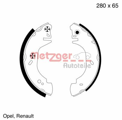 Set saboti frana OPEL MOVANO A bus (X70) 2.2 DTI (JD) diesel 90 cai METZGER MG 807