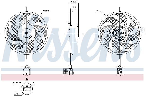 Ventilator radiator OPEL COMBO Tour 1.3 CDTI 16V diesel 69 cai NISSENS 85596