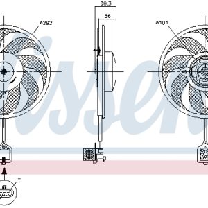 Ventilator radiator OPEL COMBO Tour 1.7 CDTI 16V diesel 101 cai NISSENS 85596