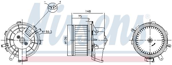 Ventilator habitaclu OPEL MOVANO C caroserie (U9) 2.2 D diesel 165 cai NISSENS 87622