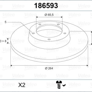 Disc frana VALEO 186593