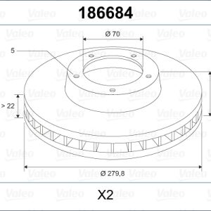 Disc frana VALEO 186684