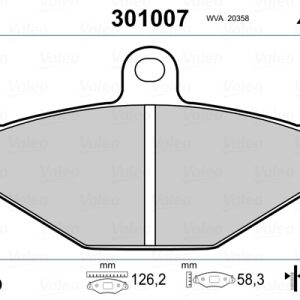 Set placute frana VALEO 301007
