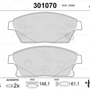 Set placute frana VALEO 301070
