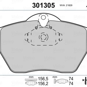 Set placute frana VALEO 301305