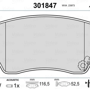 Set placute frana VALEO 301847