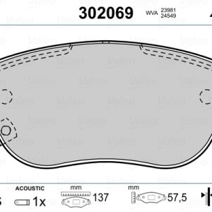 Set placute frana VALEO 302069